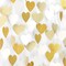 White & Gold Champagne Party Decorations Heart Streamers Garland (Gold)